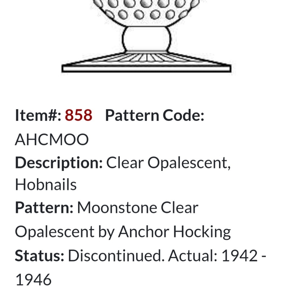 1940s Vntg "Moonstone" Opalescent Hobnail 7 1/2" 2 Part Dish by Anchor Hocking - Picture 3 of 11